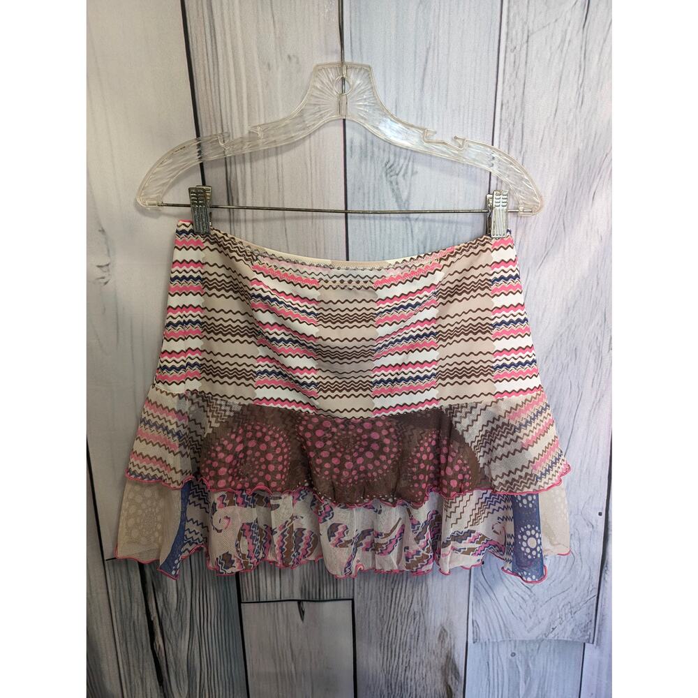 semi sheer women's boho mini skirt size Medium